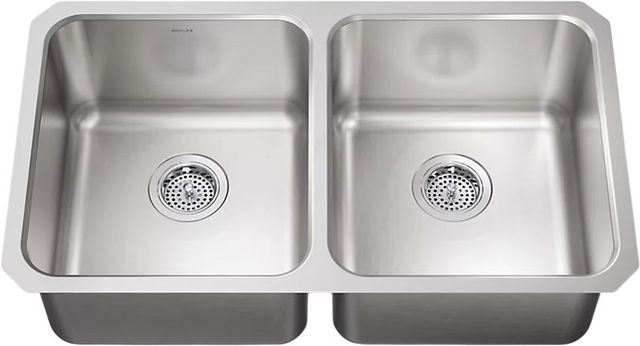 KOHLER® Undertone® Stainless Steel 32" Undermount Double Equal-Bowl Kitchen Sink-0