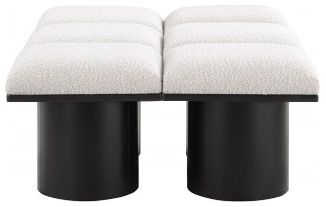 Meridian Furniture Pavilion 6-Piece Cream/Black 47" Modular Bench Set-2