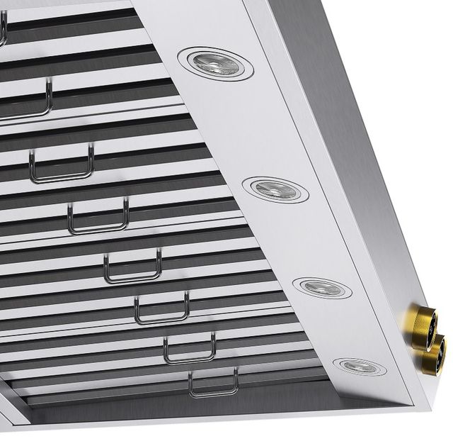 Kucht Professional 60" Stainless Steel Wall Mount Range Hood with Gold Accents-3