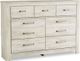 Signature Design by Ashley® Bellaby 6-Piece Whitewash Queen Panel Headboard Bed Set-2