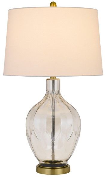 Cal® Lighting & Accessories Bancroft Antique Brass/Clear Table Lamp-1