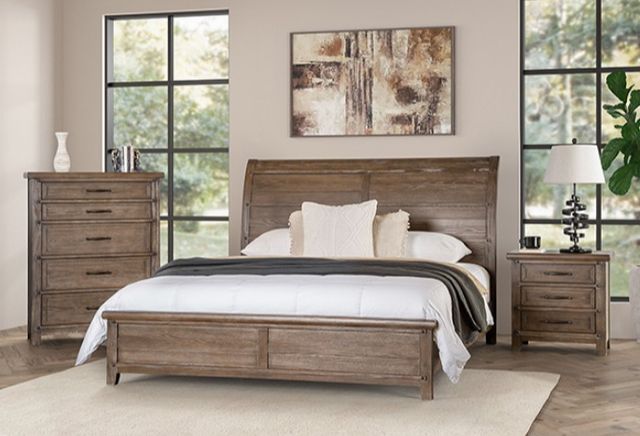 Furniture of America® Merthyr 4-Piece Brown Queen Bedroom Set-1
