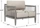 Uttermost® Borneo Dark Gray/Dove Wooden Outdoor Lounge Chair-2
