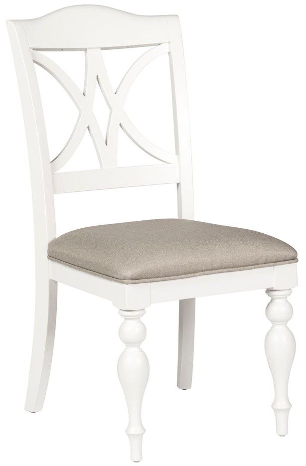 Liberty Furniture Summer House Gray/Oyster White Splat Back Side Chair-0