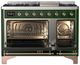 Ilve® Majestic III 48" Emerald Green Pro Style Dual Fuel Liquid Propane Range with Solid Door and Copper Trim-1