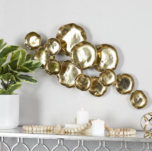 Deco Marche Gold Plate Wall Decor with Uneven Edges-3
