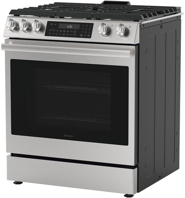 Sharp 30” Stainless Steel Slide-In Gas Range with True European Convection-3
