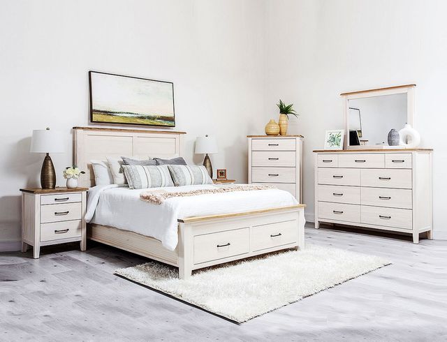 Mako Wood Furniture Monkland Pine Double Panel Footboard Storage Bed-0