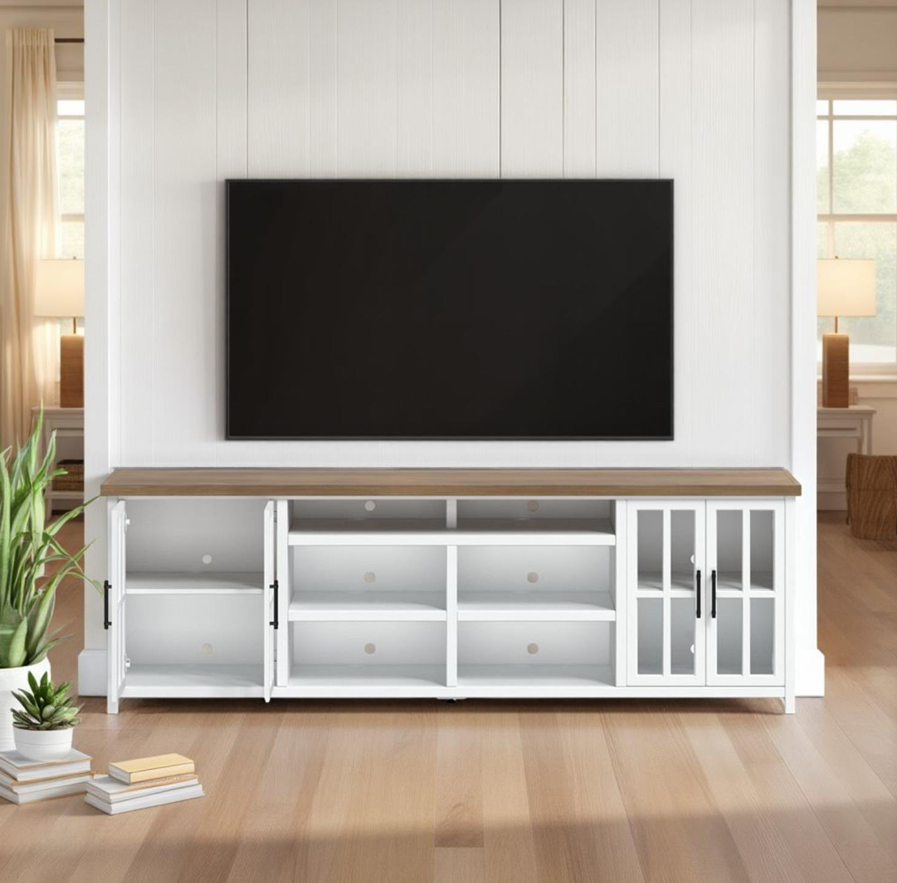 Legends Home Hampton Jasmin White 96" TV Stand