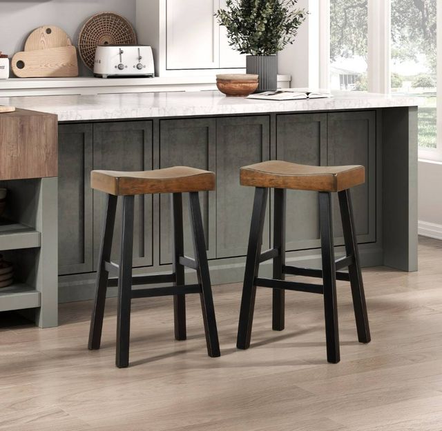 Homelegance® Caspian Black/Brown Pub Height Stool-1