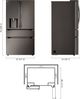 LG 36" 28.6 Cu. Ft. PrintProof™ Black Stainless Steel French Door Refrigerator with Full-Convert Drawer™-1