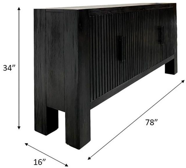 Nest Home Collections Reed Ebony Black Sideboard-3