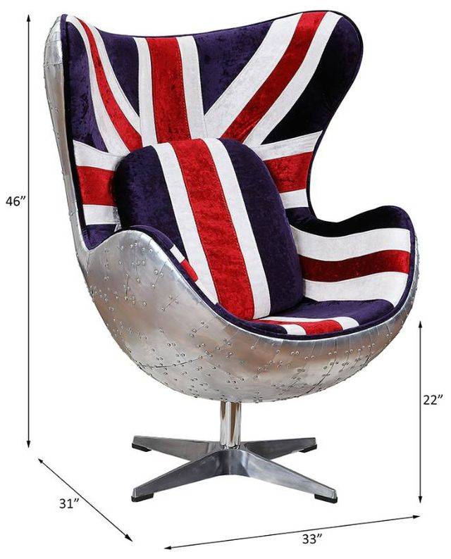 ACME Furniture Brancaster British Flag Swivel Accent Chair-2
