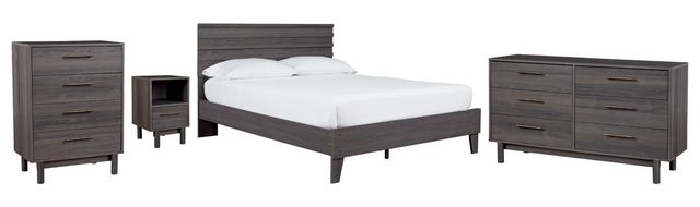 Signature Design by Ashley® Brymont 4-Piece Dark Gray Queen Platform Bed Set-0