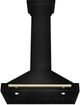 ZLINE Autograph Edition 30" Black Stainless Steel Wall Mounted Range Hood with Polished Gold Handle-3