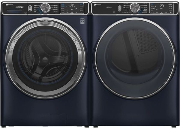 GE Profile Sapphire Blue Front Load Washer & Electric Dryer Laundry Pair