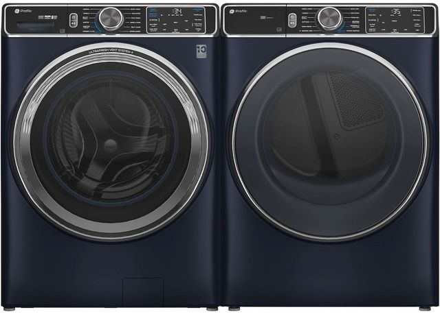 GE Profile™ Sapphire Blue Front Load Washer & Electric Dryer Laundry Pair-0