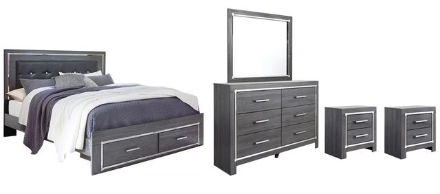 Signature Design by Ashley® Lodanna 5-Piece Gray Queen Panel Storage Bed Set-0