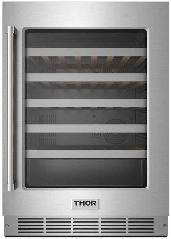 Thor Kitchen® 24" 4.91 Cu. Ft. Stainless Steel Single Zone Wine Cooler -0
