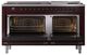 Ilve® Nostalgie II Noblesse 60'' Burgundy Pro Style Dual Fuel Range with Burnished Trim-1