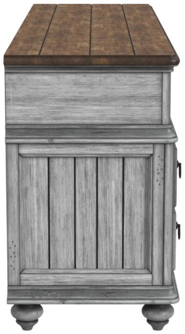 Flexsteel® Plymouth Medium Brown Entertainment Base with Distressed Graywash Base-3
