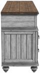 Flexsteel® Plymouth Distressed Graywash Entertainment Base with Medium Brown Top-2