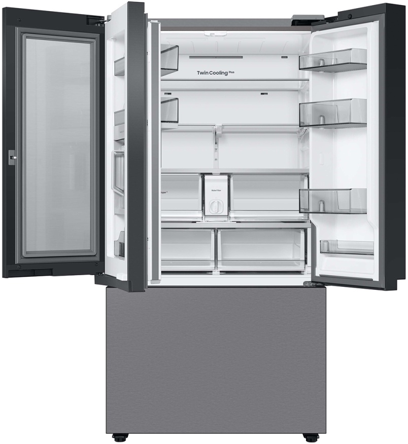 Samsung Bespoke 36 in. 30.0 Cu. Ft. Stainless Steel 3-Door French Door Refrigerator with Beverage Center - Thumbnail 5