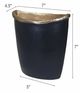 A & B Home Black/Gold Flower Vase with Curved Rim-1