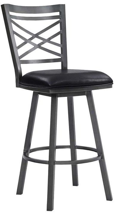 Armen Living Fargo Black 30" Bar Stool