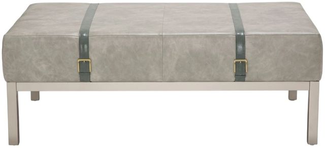 Michael Amini® Menlo Station™ Brushed Silver/Gray Cocktail Ottoman-1