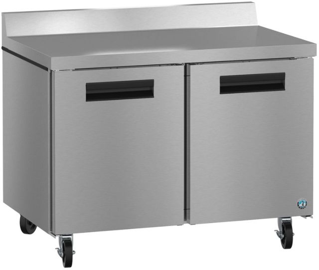Hoshizaki Steelheart® 48" 12 Cu. Ft. Stainless Steel Two Section Worktop Freezer with Stainless Doors-1