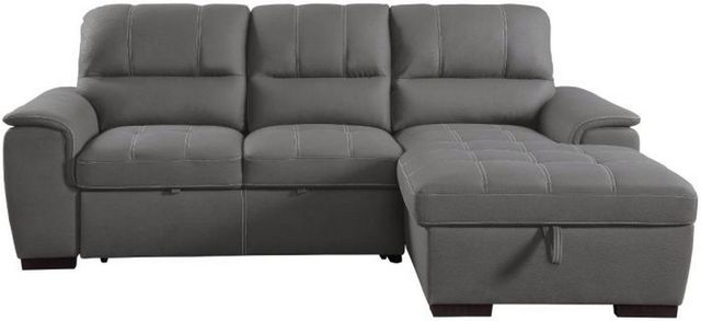 Mazin Furniture Andes 2-Piece Gray Right-Arm Facing Pullout Sleeper Sectional and Storage Chaise-3