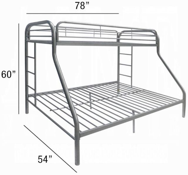 ACME Furniture Tritan Silver Twin Over Full Youth Bunk Bed-2