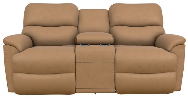 La-Z-Boy® Trouper Fawn Power Reclining Loveseat with Console and Headrest-1