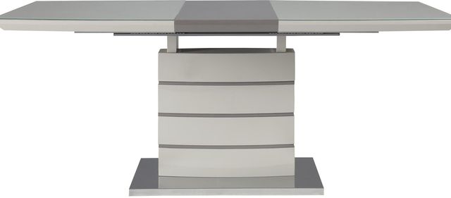 Homelegance® Glissand White Taupe Dining Table with Chrome Base -2
