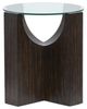 Magnussen Home® Beckham Glass Top Round End Table with Rustic Tavern Base-3