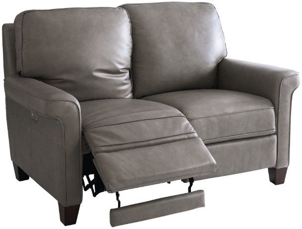 Bassett® Furniture Club Level Dixon Granite Leather Power Reclining Loveseat-2