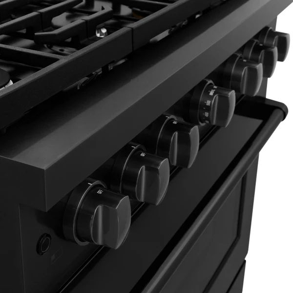 ZLINE 36" Black Stainless Steel Pro Style Gas Range-3