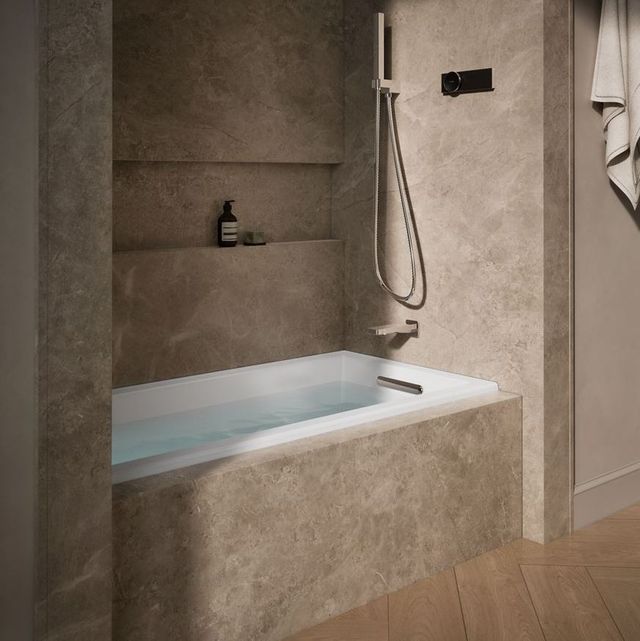 KOHLER® Underscore® White 60" x 30" Drop-In/Alcove Heated Whirlpool Bath - Right Drain-1