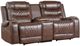 Homelegance® Putnam Brown Power Double Reclining Console Loveseat-0