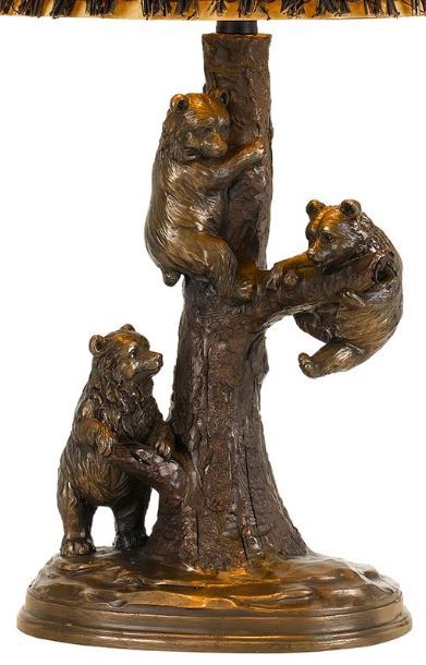 Cal® Lighting & Accessories Bear Cast Bronze Table Lamp-2