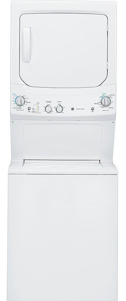 GE® Unitized Spacemaker® White Electric Laundry Center, 4.4 Cu. Ft. Washer, 5.9 Cu. Ft. Dryer-0
