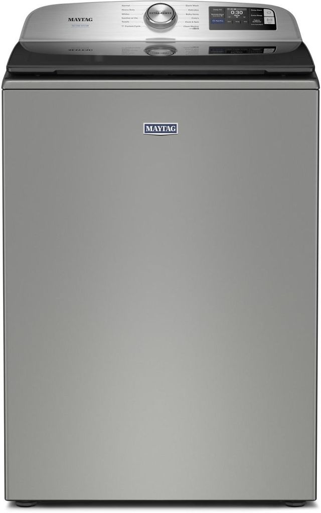 Maytag® Pet Pro 6 Cu. Ft. Classic Silver Agitator Top Load Washer with Extra Power-0