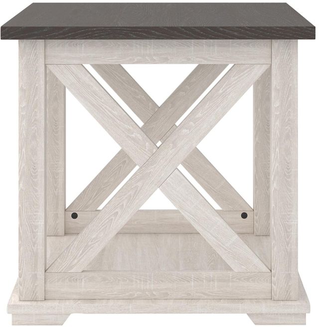 Signature Design by Ashley® Dorrinson  Gray Square End Table with Antique White Base-1