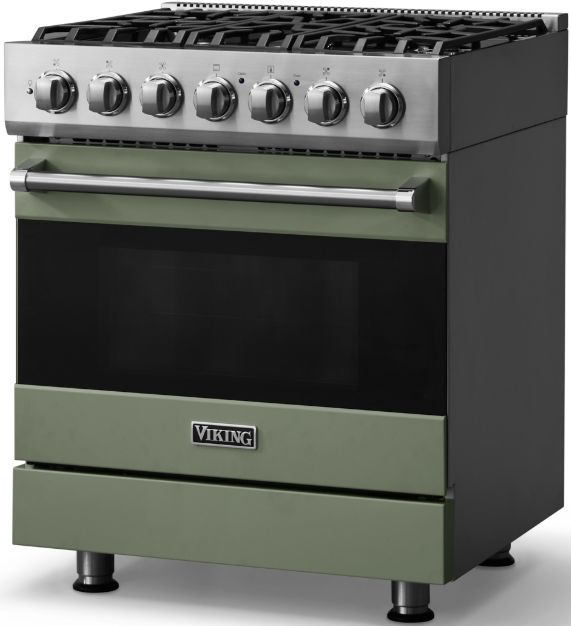 Viking® 3 Series 30" Eucalyptus Pro Style Dual Fuel Range-3