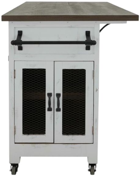 International Furniture Direct Pueblo White Kitchen Island-2