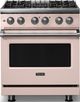 Viking® 5 Series 30" Blush Pro Style Dual Fuel (LP) Range with Polished Chrome Trim-0