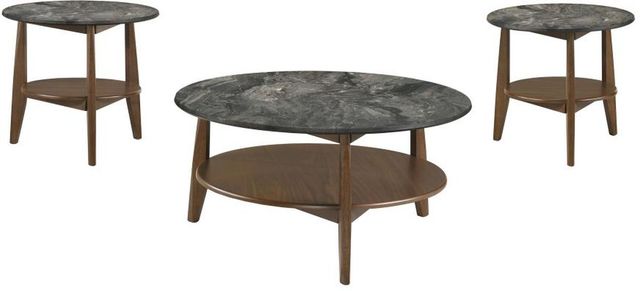 Coaster® Bradley 3-Piece Brown/Smokey Gray Coffee Table Set-0