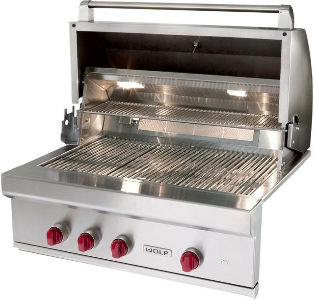 Wolf® 4-Burner Stainless Steel Built-In Natural Gas Grill-0