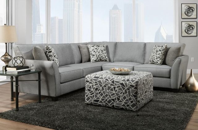 Corinthian Furniture Zara Slate Square Ottoman-1